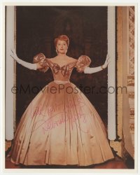 3y0712 DEBORAH KERR signed color 8x10 REPRO still 1980s full-length in formal gown from The King & I!