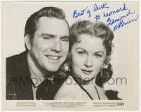 3y0280 EDMOND O'BRIEN signed 8x10 still 1951 c/u with Rhonda Fleming in The Redhead and the Cowboy!