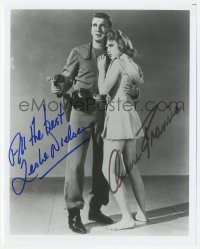 3y0817 FORBIDDEN PLANET signed 8x10 REPRO still 1980s by BOTH Anne Francis AND Leslie Nielsen!