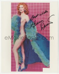 3y0717 GEENA DAVIS signed color 8x10 REPRO still 1990s sexy full-length nude portrait barely covered!