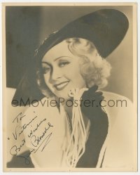 3y0320 JOAN BLONDELL signed deluxe 8x10 still 1930s glamorous smiling portrait wearing hat & gloves!