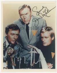 3y0754 MAN FROM U.N.C.L.E. signed color 8x10 REPRO still 1980s by Robert Vaughn AND David McCallum!
