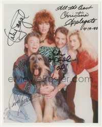 3y0756 MARRIED WITH CHILDREN signed color 8x10 REPRO still 1990 by O'Neill, Sagal, Applegate & Faustino!
