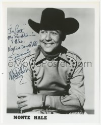 3y0448 MONTE HALE signed 8x10 publicity still 1980s great smiling portrait of the cowboy star!