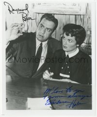 3y0892 PERRY MASON signed 8x10 REPRO still 1980s by BOTH Raymond Burr AND Barbara Hale!