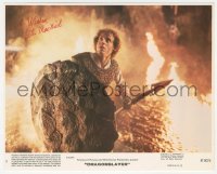 3y0226 PETER MACNICOL signed 8x10 mini LC #3 1981 close up holding spear & shield in Dragonslayer!