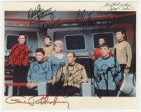 3y0766 STAR TREK signed color 8x10 REPRO still 1980s by Gene Roddenberry, Shatner, Nimoy & 6 others!
