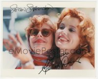 3y0770 THELMA & LOUISE signed color 8x10 REPRO still 1991 by BOTH Susan Sarandon AND Geena Davis!