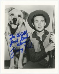 3y0904 TOMMY KIRK signed 8x10 REPRO still 1980s great portrait as Travis with gun & Old Yeller!