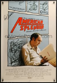 3y0010 AMERICAN SPLENDOR signed 1sh 2003 by Paul Giamatti, inspired by Harvey Pekar comic strips!