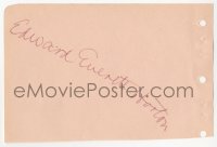 3y0519 EDWARD EVERETT HORTON signed 4x6 album page 1940s it can be framed & displayed with a repro still!