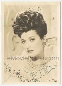 3y0460 MERLE OBERON signed 5x7 fan photo 1940s beautiful head & shoulders with cool jewelry!