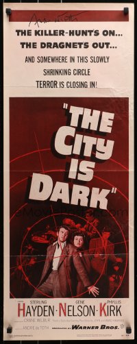 3y0139 CRIME WAVE signed int'l insert 1953 by director Andre de Toth, re-titled The City is Dark!