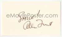 3y0533 ALLEN FUNT signed 3x5 index card 1980s it can be framed & displayed with a repro!