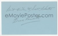 3y0554 BRUCE BENNETT signed 3x5 index card 1980s it can be framed & displayed with a repro!