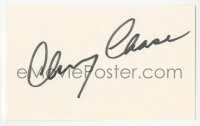 3y0564 CHEVY CHASE signed 3x5 index card 1980s it can be framed & displayed with a repro!