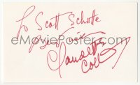 3y0565 CLAUDETTE COLBERT signed 3x5 index card 1980s it can be framed & displayed with a repro!