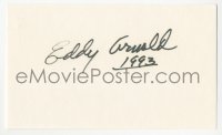 3y0576 EDDY ARNOLD signed 3x5 index card 1993 it can be framed & displayed with a repro!
