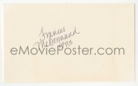 3y0584 FRANCES MCDORMAND signed 3x5 index card 1993 it can be framed & displayed with a repro!