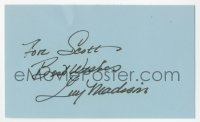 3y0591 GUY MADISON signed 3x5 index card 1980s it can be framed & displayed with a repro!