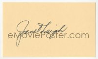 3y0607 JANET LEIGH signed 3x5 index card 1980s it can be framed & displayed with a repro!