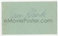 3y0608 JASON ROBARDS JR. signed 3x5 index card 1980s it can be framed & displayed with a repro!