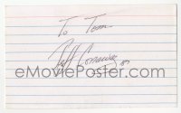 3y0609 JEFF CONAWAY signed 3x5 index card 1987 it can be framed & displayed with a repro!