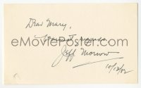 3y0610 JEFF MORROW signed 3x5 index card 1982 it can be framed & displayed with a repro!