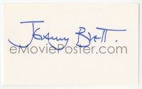 3y0611 JEREMY BRETT signed 3x5 index card 1980s it can be framed & displayed with a repro!