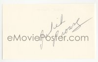 3y0624 JULIET PROWSE signed 3x5 index card 1980s it can be framed & displayed with a repro!