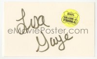 3y0637 LISA GAYE signed 3x5 index card 1980s it can be framed & displayed with a repro!