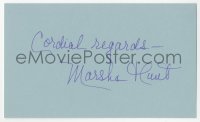 3y0640 MARSHA HUNT signed 3x5 index card 1980s it can be framed & displayed with a repro!