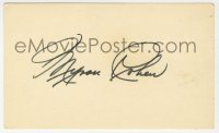 3y0646 MYRON COHEN signed 3x5 index card 1980s it can be framed & displayed with a repro!