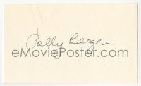 3y0657 POLLY BERGEN signed 3x5 index card 1980s it can be framed & displayed with a repro!