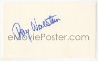 3y0660 RAY WALSTON signed 3x5 index card 1980s it can be framed & displayed with a repro!