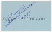 3y0677 SUNSET CARSON signed 3x5 index card 1980 it can be framed & displayed with a repro!