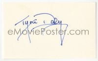 3y0681 TYNE DALY signed 3x5 index card 1980s it can be framed & displayed with a repro!