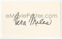 3y0683 VERA MILES signed 3x5 index card 1980s it can be framed & displayed with a repro!