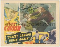 3y0203 SUNSET CARSON RIDES AGAIN signed LC 1948 by Sunset Carson, close up in death struggle!