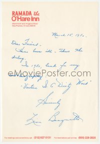 3y0431 LINA BASQUETTE signed letter 1980 telling about her autobiography soon to be published!