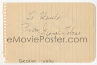 3y0491 GEORGE TOBIAS/DONALD WOODS signed piece of paper 1940s it can be framed with a repro!