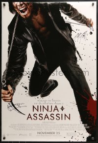 3y0078 NINJA ASSASSIN signed advance DS 1sh 2009 by James McTeigue AND writer J. Michael Straczynski!