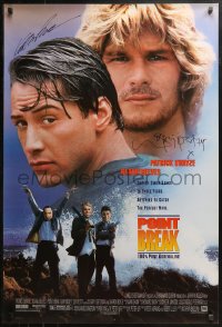 3y0083 POINT BREAK signed 1sh 1991 by BOTH director Kathryn Bigelow AND Lori Petty, surfing crime!