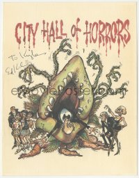 3y0505 ED KOCH signed 9x11 special poster 1985 City Hall of Horrors art by Paul Rigby!