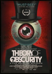 3y0109 THEORY OF OBSCURITY signed 27x39 1sh 2015 by director Don Hardy, wild eyeball person art!