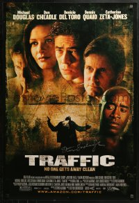 3y0114 TRAFFIC signed 1sh 2000 by director Steven Soderbergh, drug smuggling, cool cast montage!