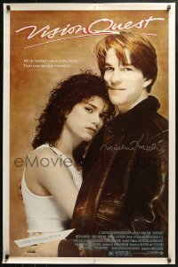 3y0121 VISION QUEST signed 1sh 1985 by Matthew Modine, great close up of with sexy Linda Fiorentino!