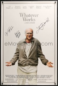 3y0124 WHATEVER WORKS signed DS 1sh 2009 by Larry David, Evan Rachel Wood AND Patricia Clarkson!