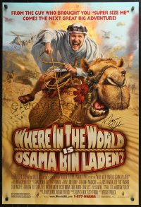 3y0126 WHERE IN THE WORLD IS OSAMA BIN LADEN signed DS 1sh 2008 by Super Size Me's Morgan Spurlock!