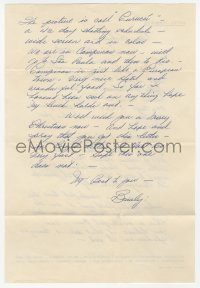 3y0423 BEVERLY GARLAND signed letter 1955 sent from Brazil making Curucu: Beast of the Amazon!